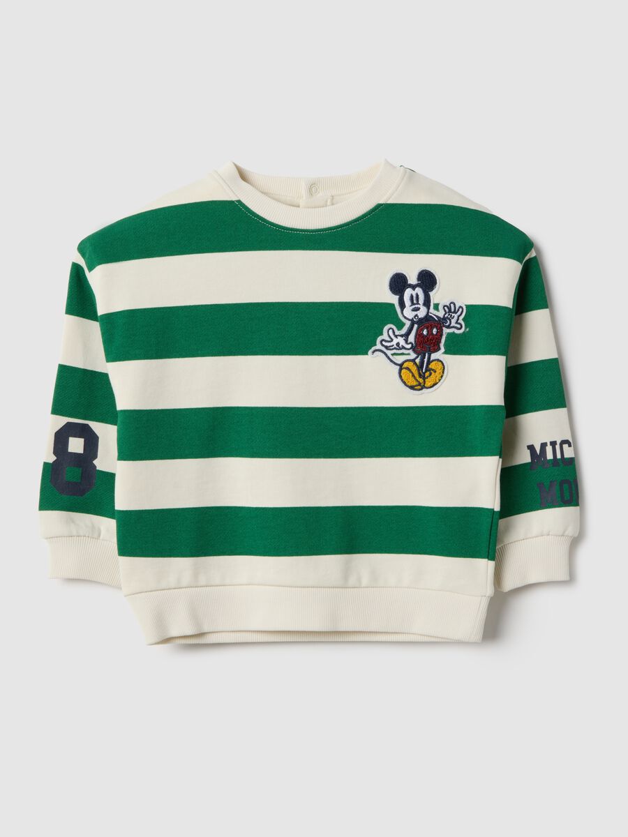 Kid's regular fit multicolour striped pure cotton sweatshirt with print_0