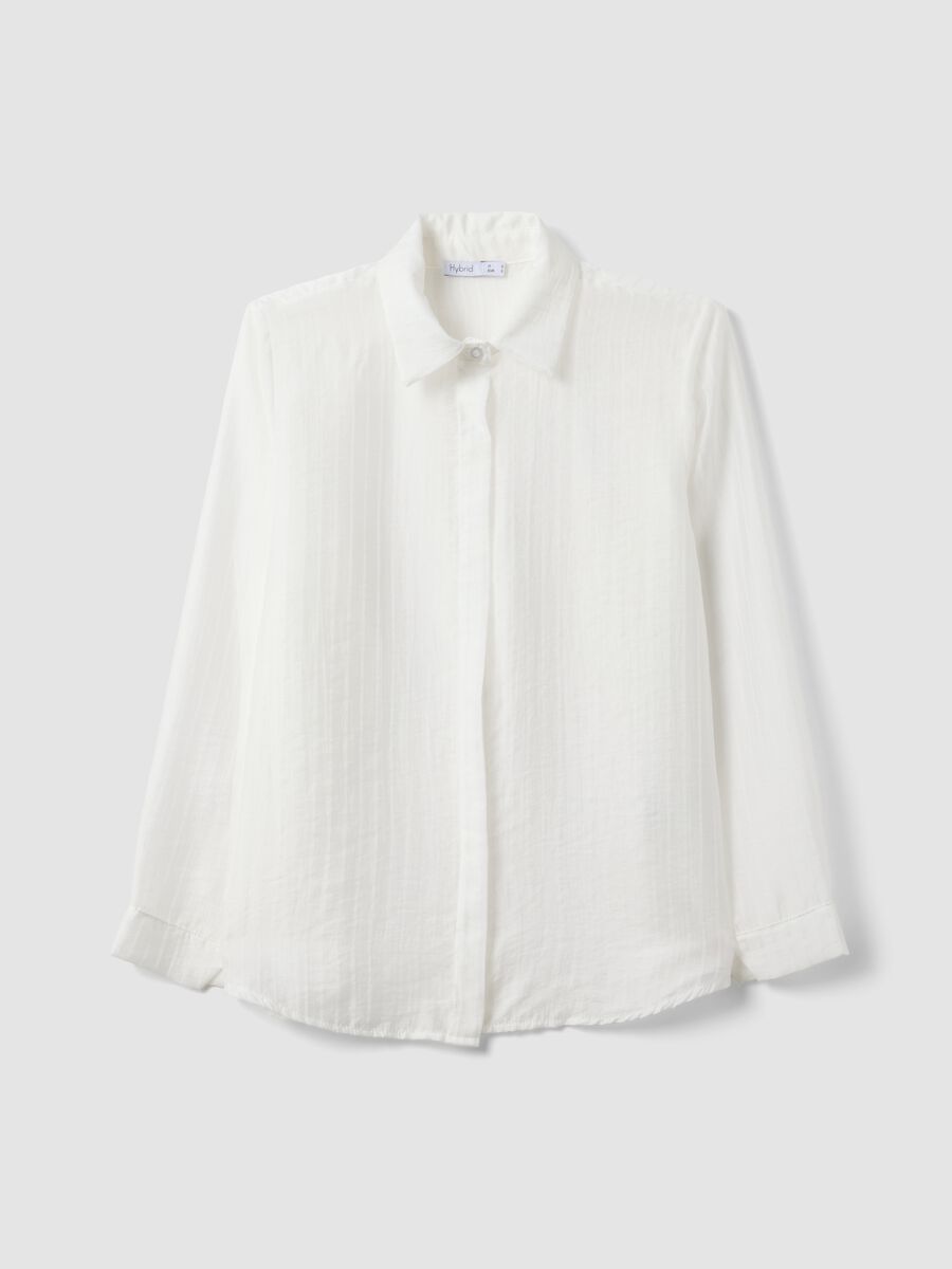 White lyocell-blend shirt_0
