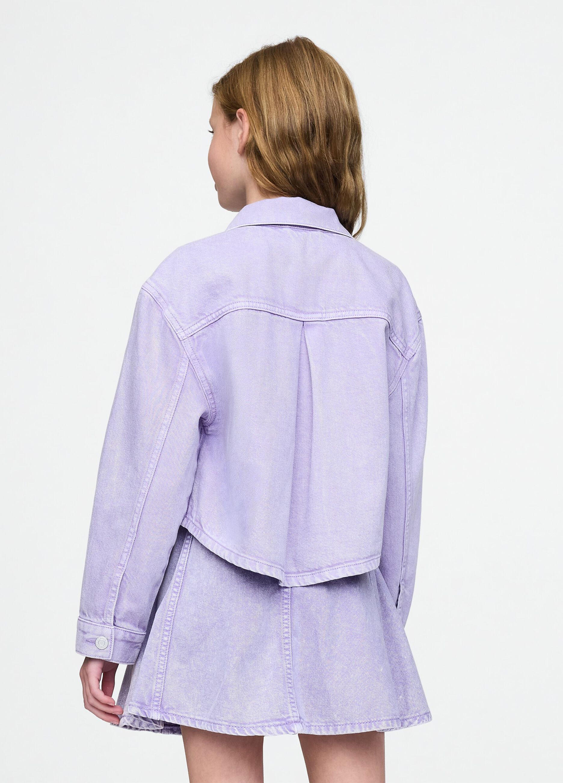 Purple cropped jacket for girls