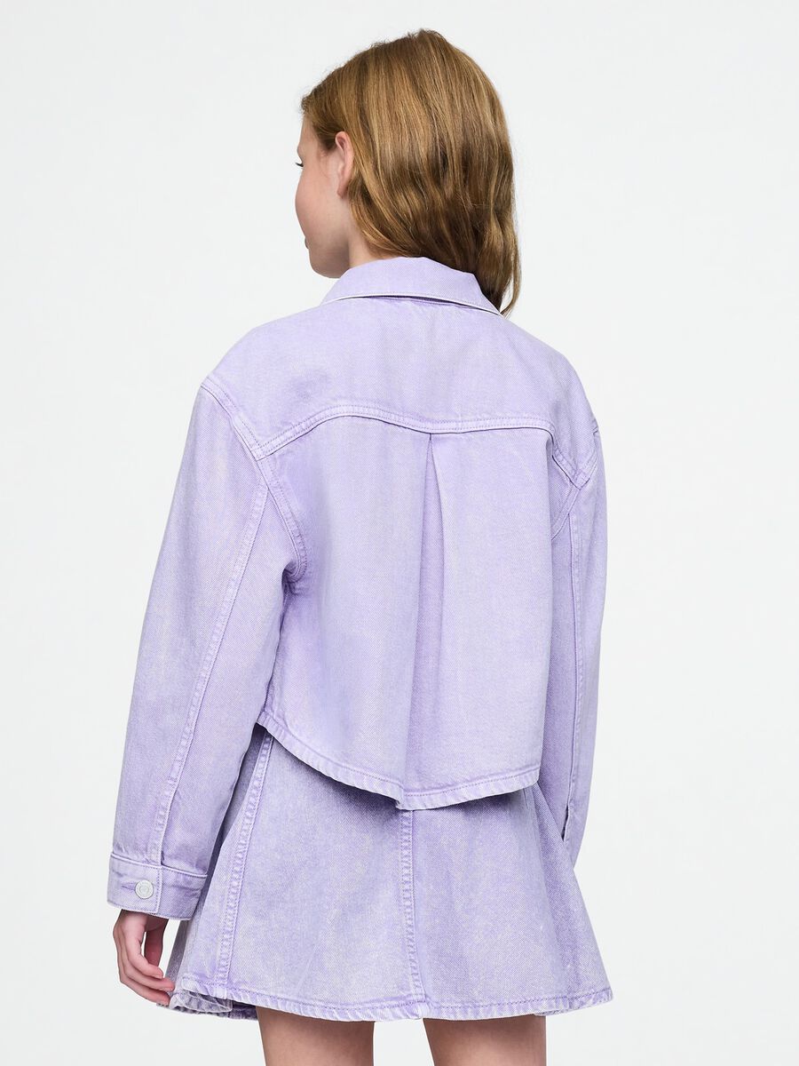 Purple cropped jacket for girls_2