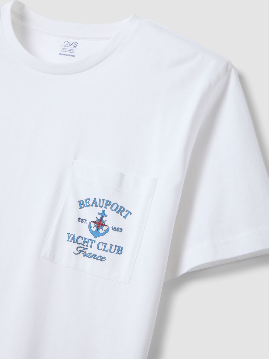 White and blue pure cotton jersey pyjamas, regular fit_1