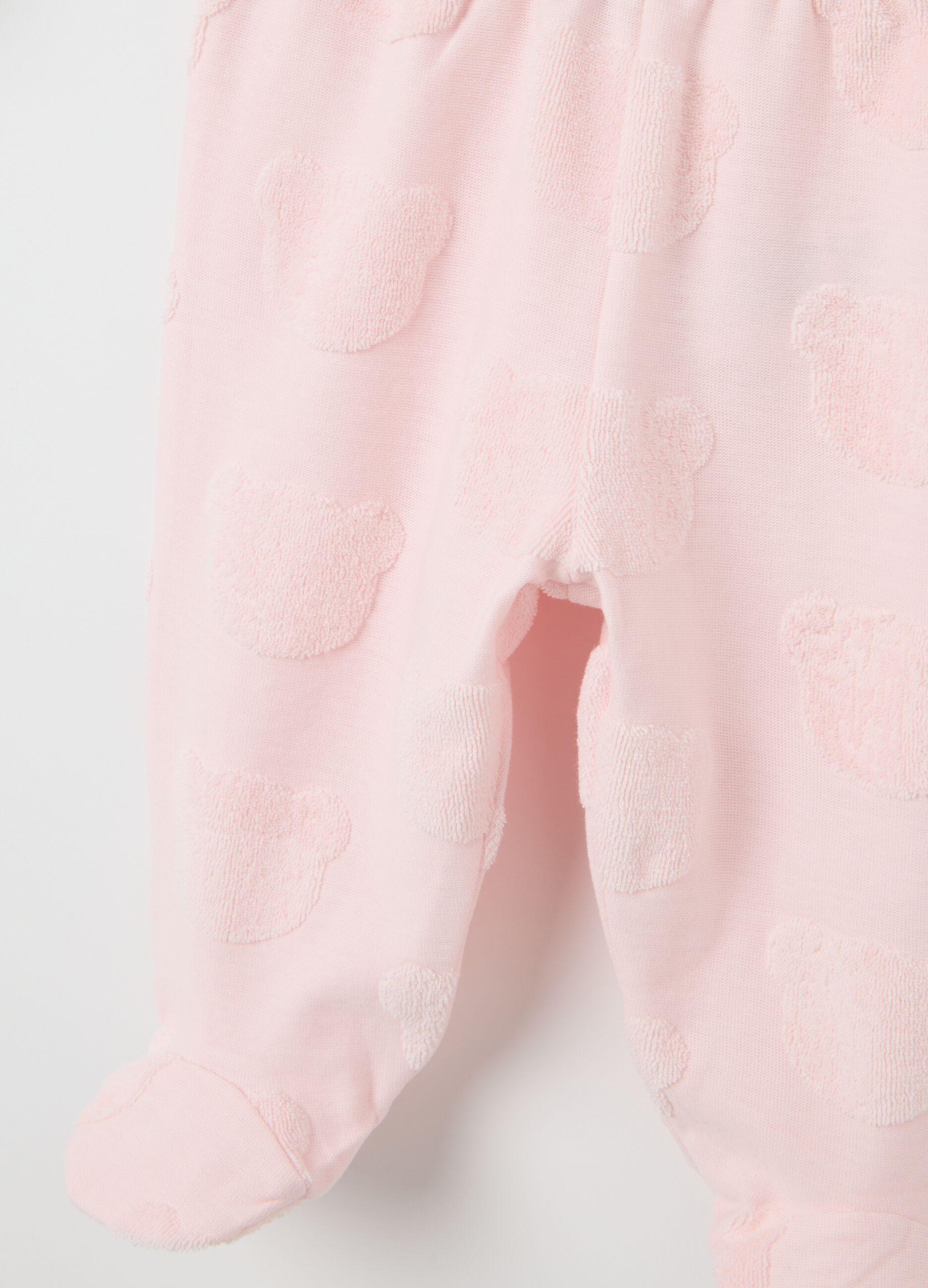 Cotton White and Pink Girl's Jumper and Trousers Set