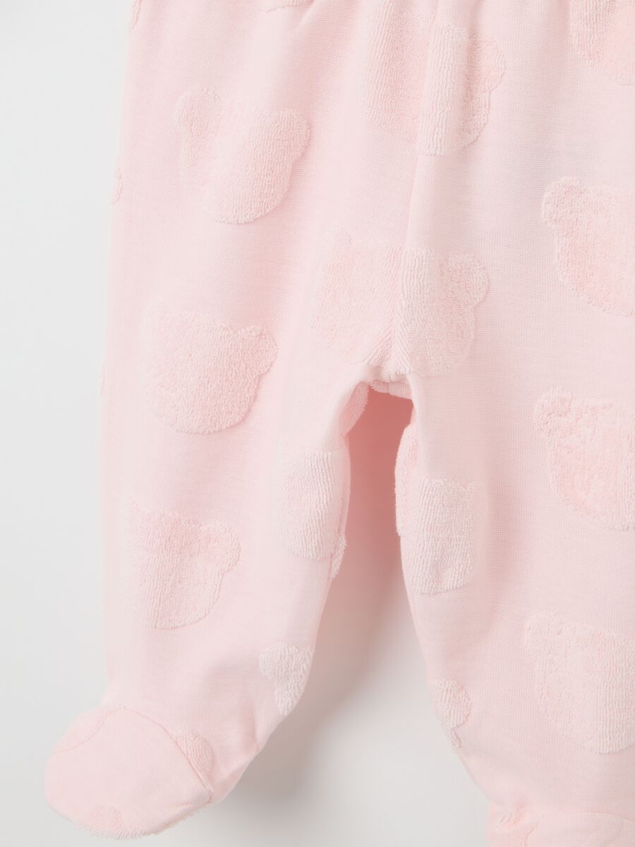 Cotton White and Pink Girl's Jumper and Trousers Set_2