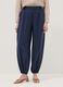 Blue viscose-blend trousers with elasticated cuffs, regular fit_1