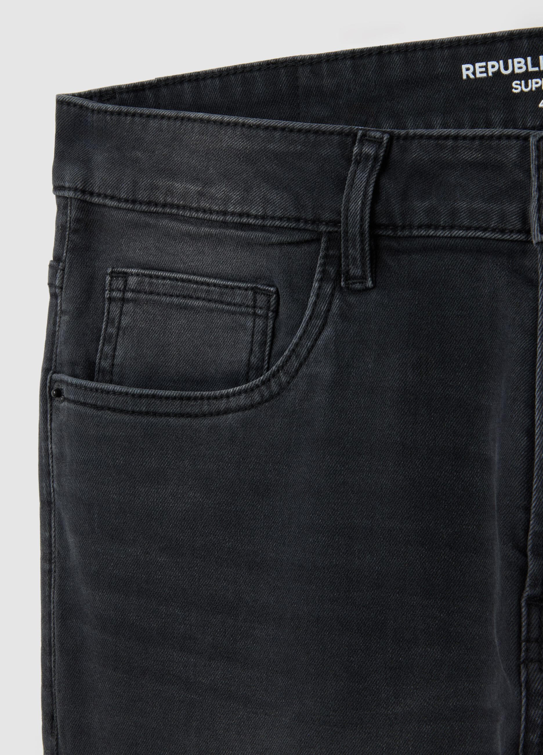 Black super skinny stretch cotton jeans