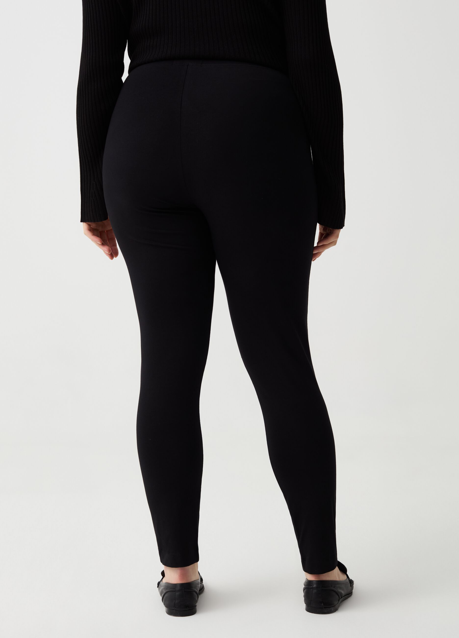 Curvy stretch cotton leggings