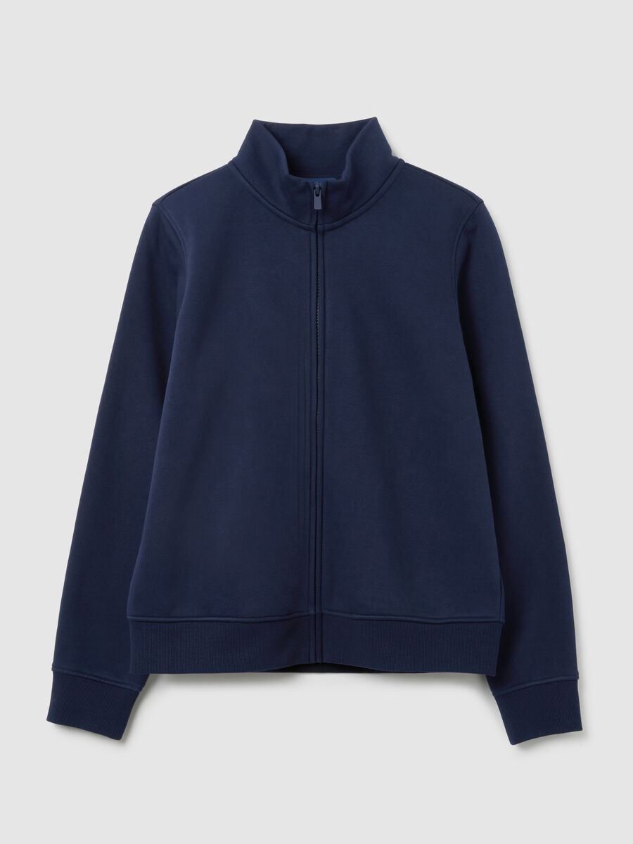 Blue cotton blend sweatshirt with regular fit_4