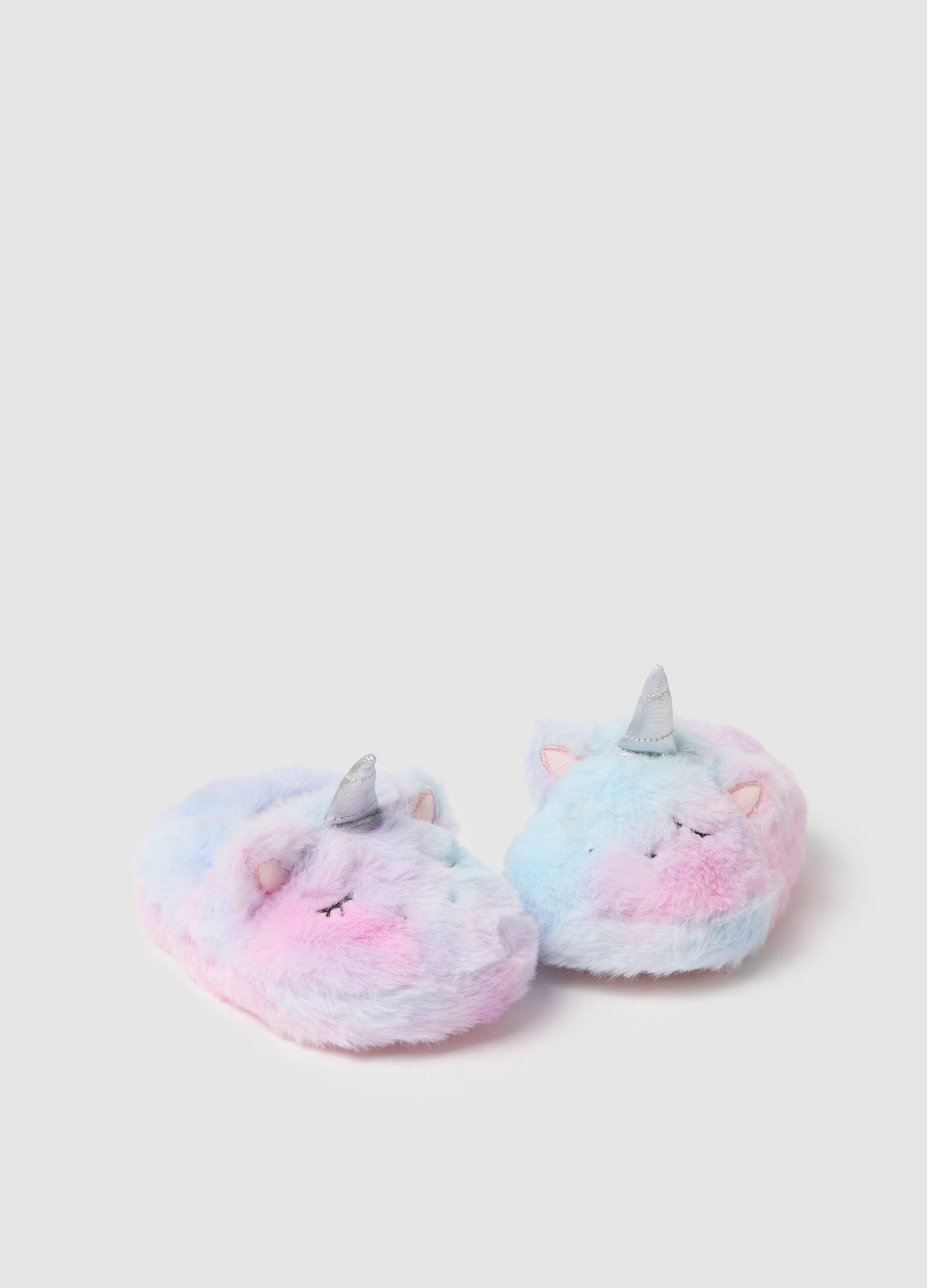 Multicolor Plush Slippers