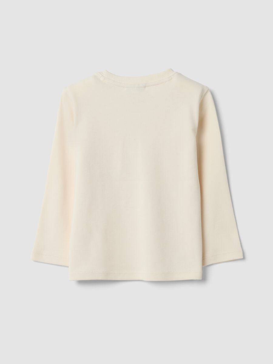 Beige crew-neck T-shirt in pure organic cotton_1