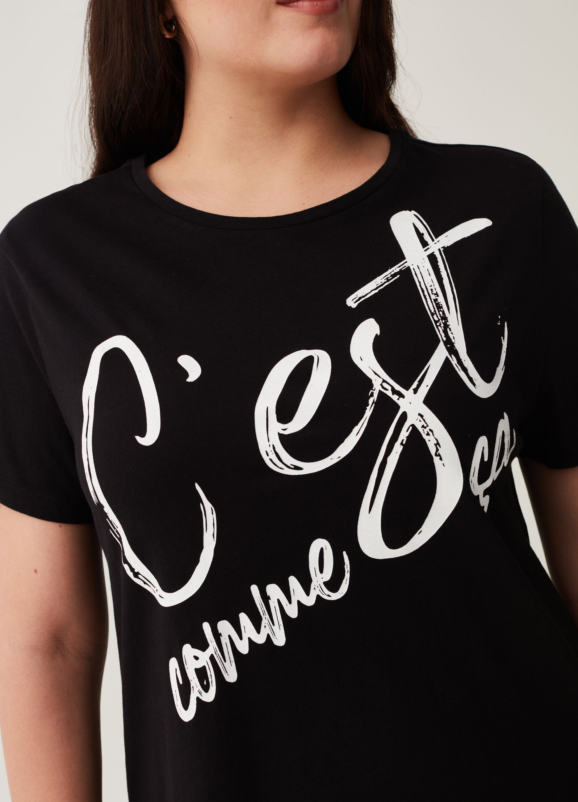 T-shirt in cotone con stampa Curvy_3