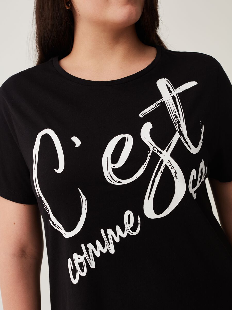 T-shirt in cotone con stampa Curvy_3