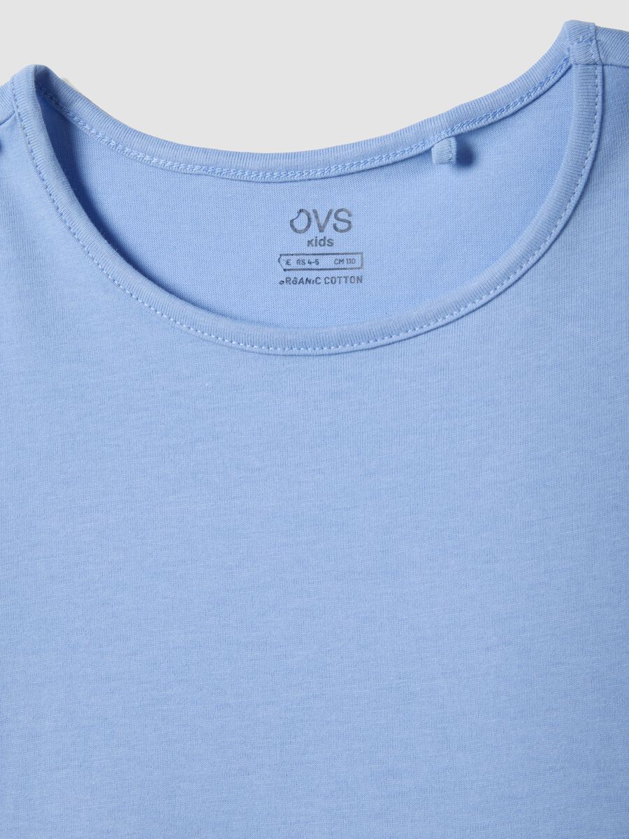 Sleeveless light blue pure cotton girls&rsquo; dress, regular fit_2