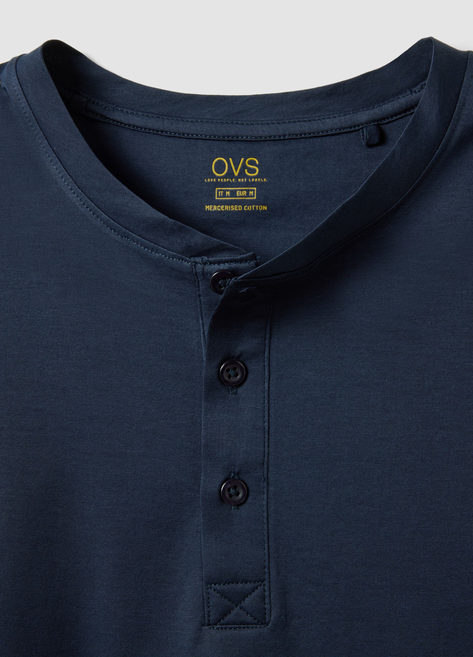 Blue pure cotton regular-fit T-shirt