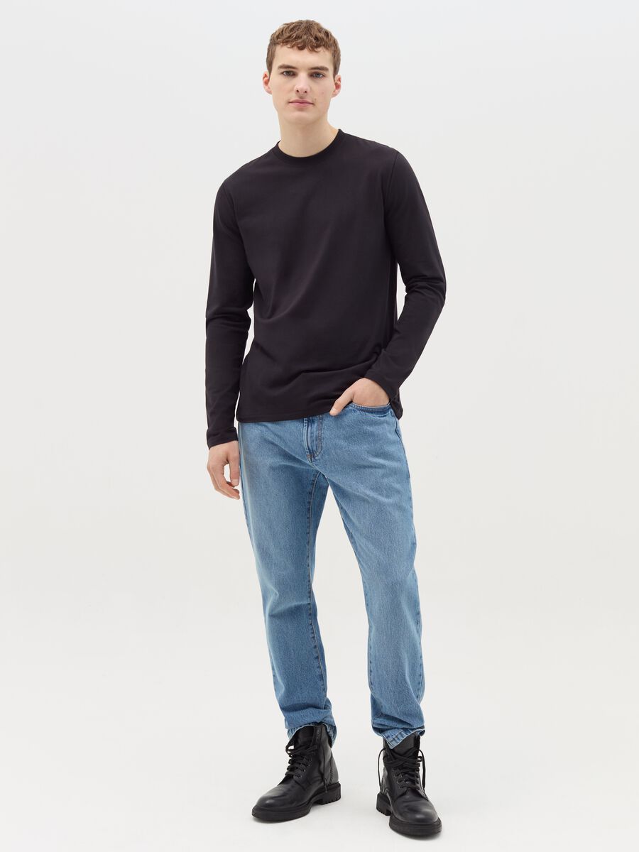 Long-sleeved T-shirt in stretch cotton_1