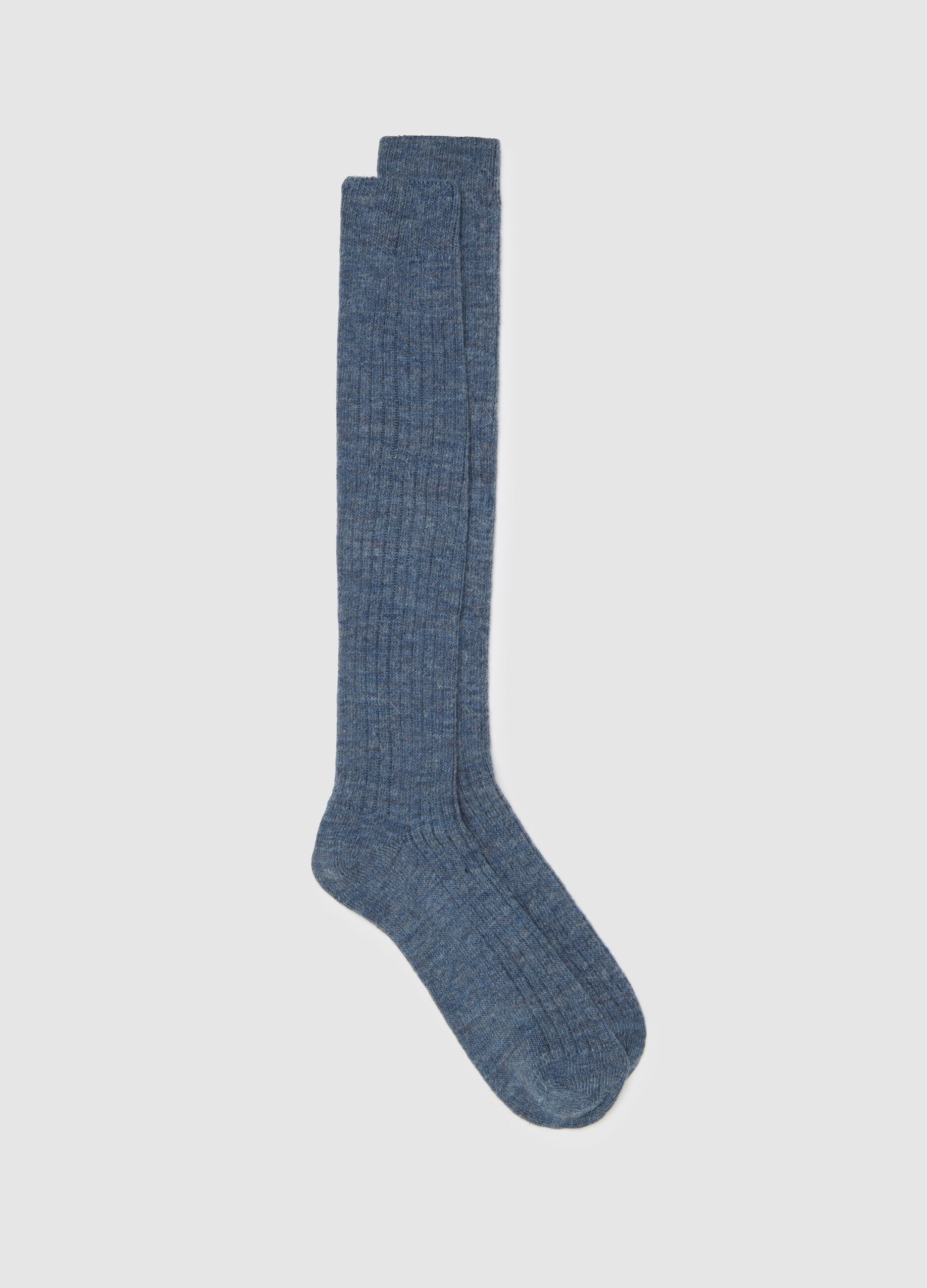 Blue Striped Long Socks