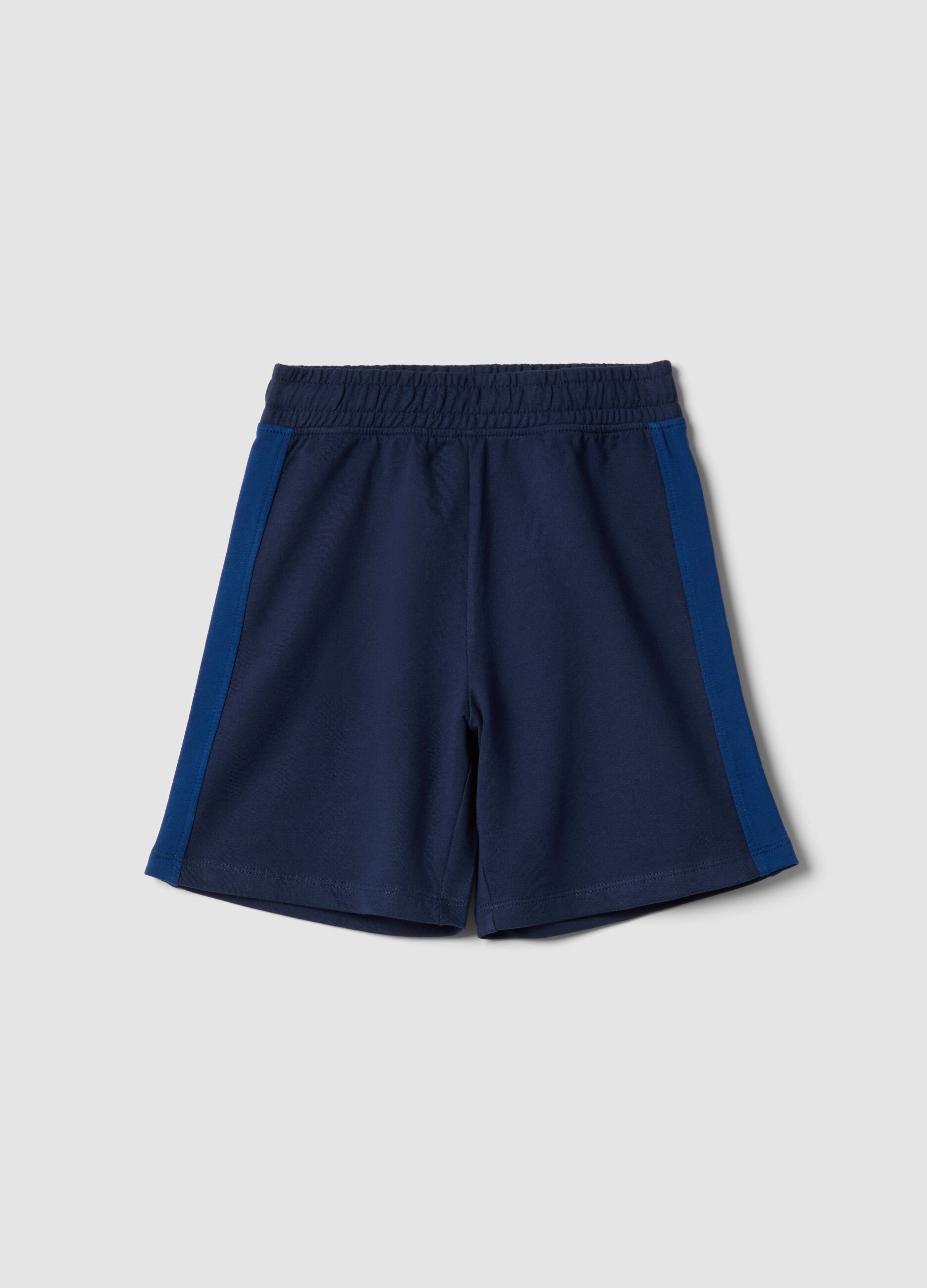 Kids' regular fit pure cotton blue shorts