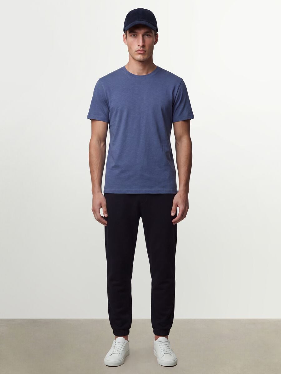 T-shirt viola in puro cotone a maniche corte regular fit_2