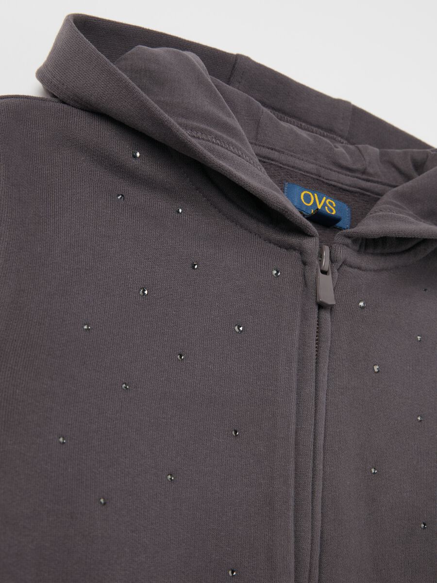 Full-zip con cappuccio e strass_2