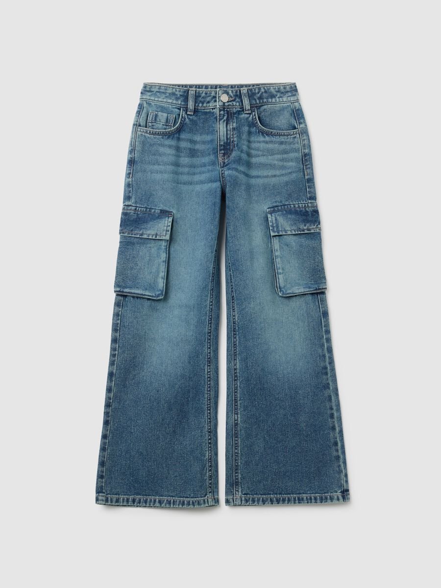 Jeans da ragazza in puro cotone denim regular fit_0