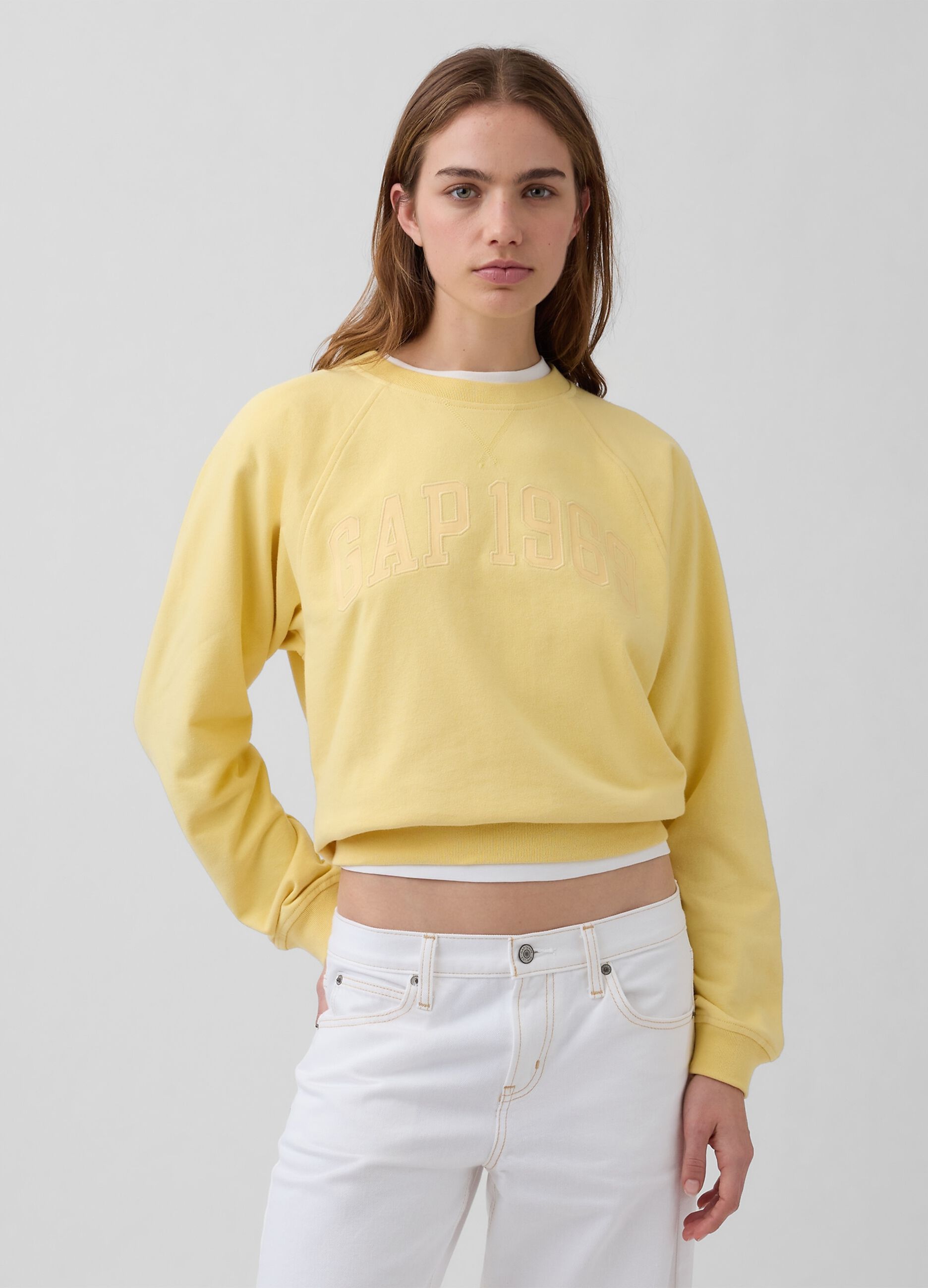 Crew-neck cotton-blend sweatshirt