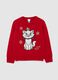 Red Christmas jumper for girls regular fit with Disney embroidery_0