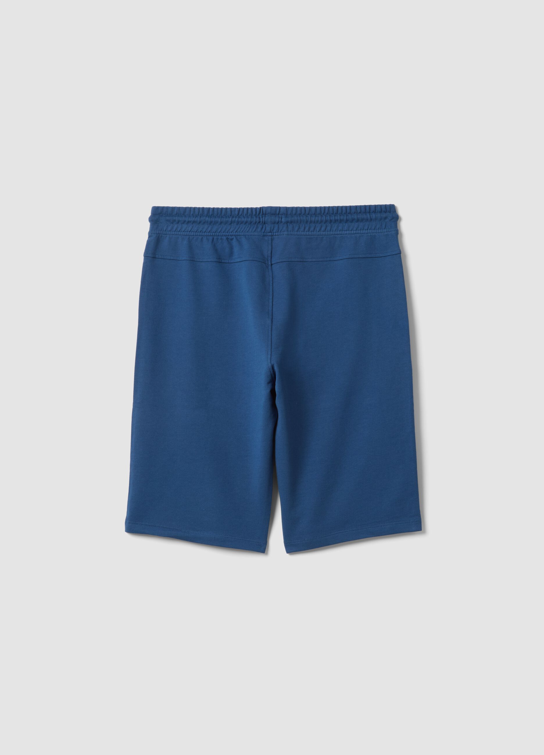 Boys' Regular Fit Blue Pure Cotton Shorts