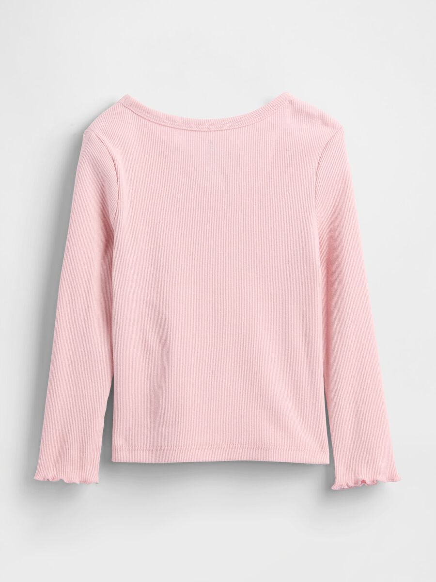 Long sleeve pink cotton top_1