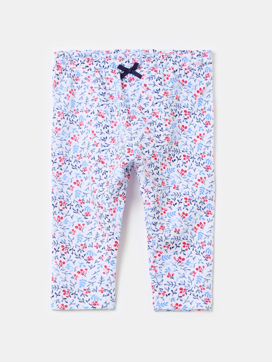 Organic cotton leggings with floral pattern_0