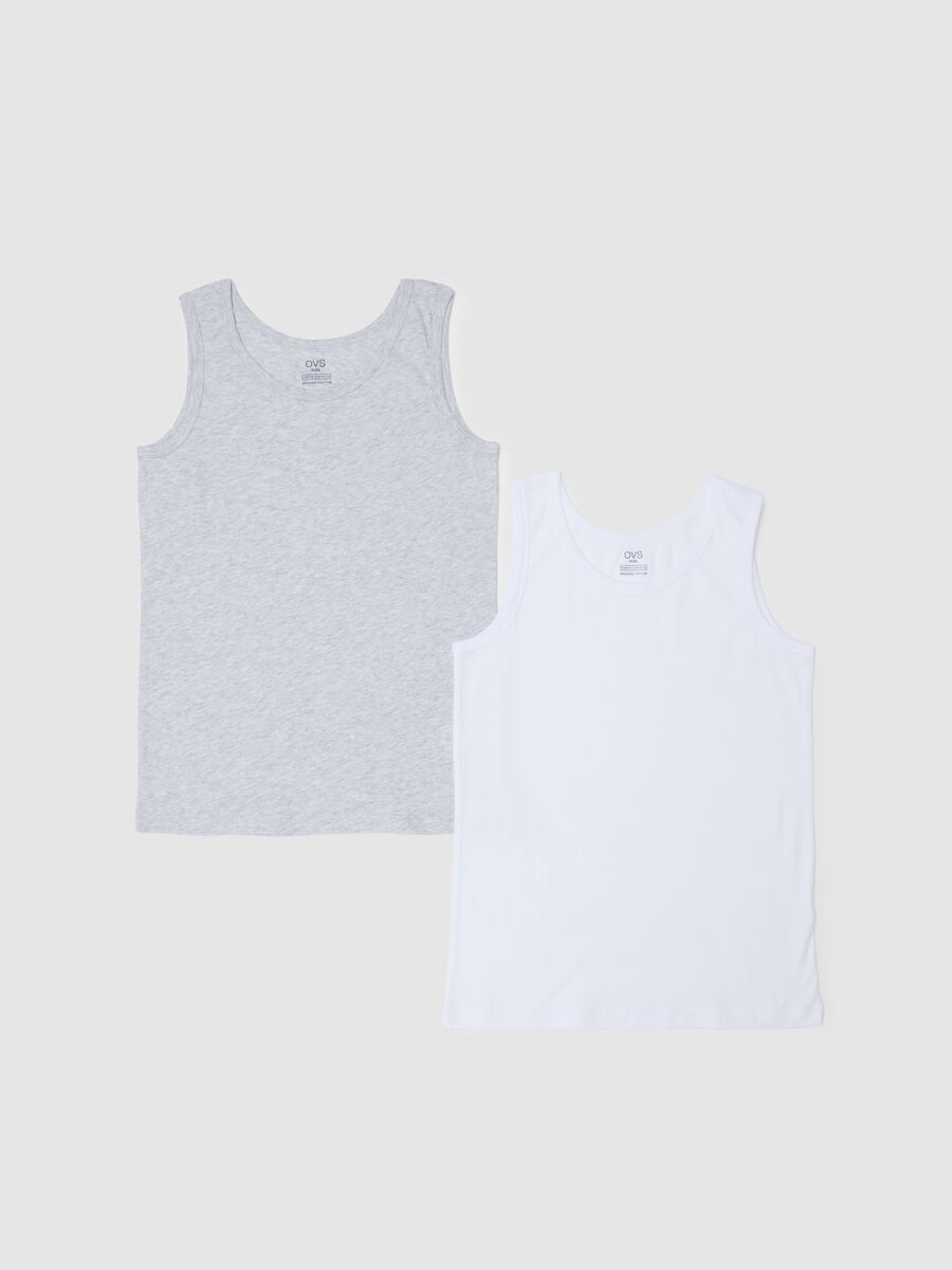 Bipack canottiere in puro cotone multicolor da ragazzo regular fit_0