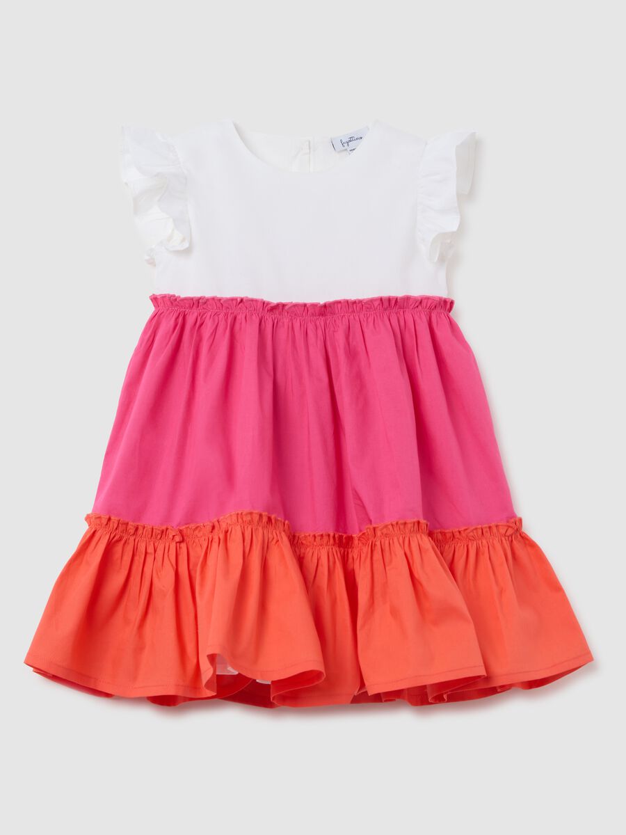 Baby girl's multicolour cotton dress regular fit_0