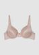 Pink stretch microfibre bra with lace_0
