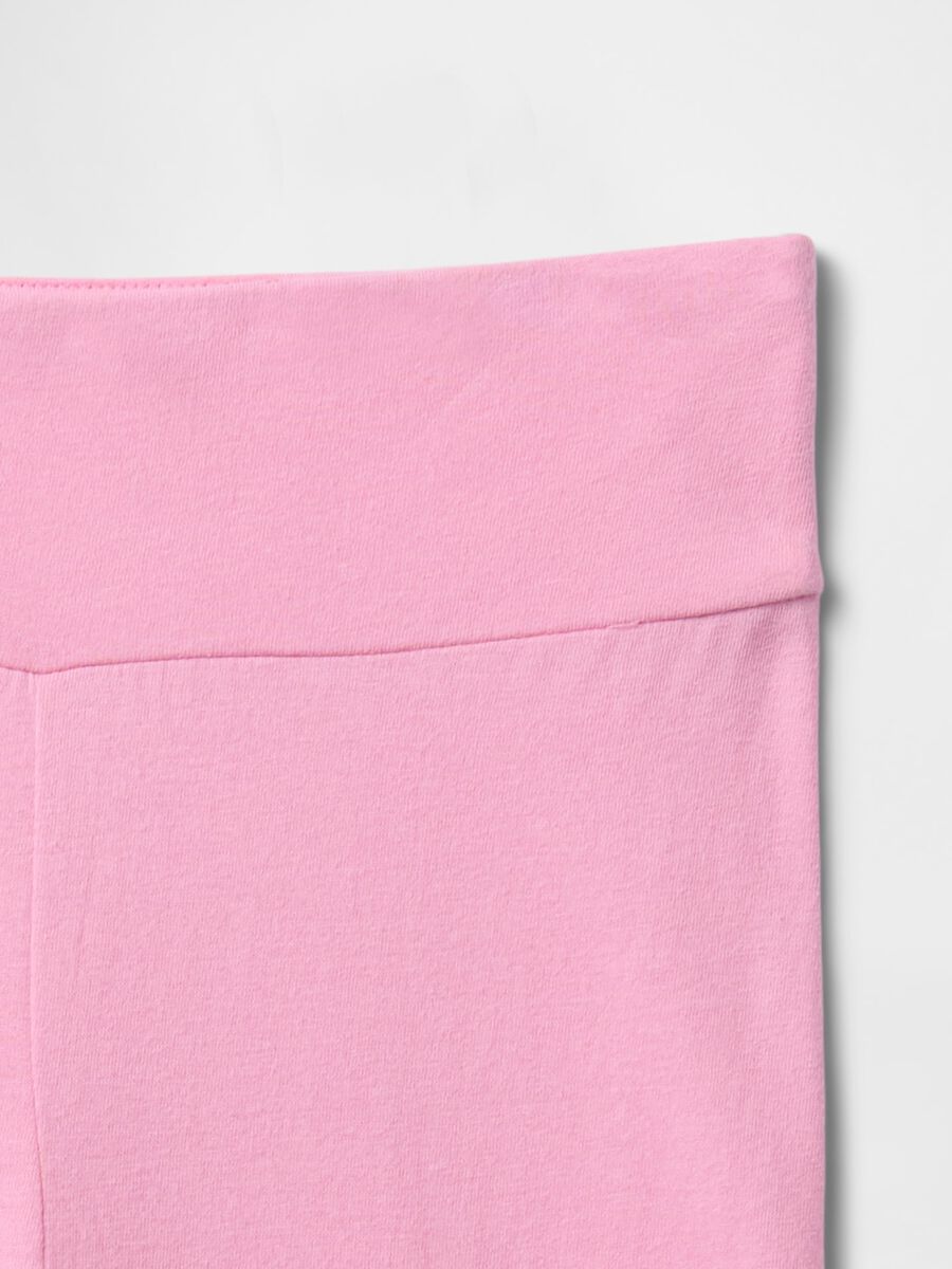 Pink Flared Trousers in Stretch Cotton_4
