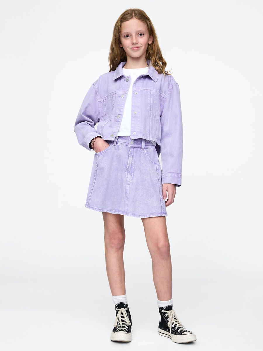 Violet Denim Mini Skirt GAP Kids_0