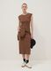 Brown sleeveless fitted dress in stretch cotton_1
