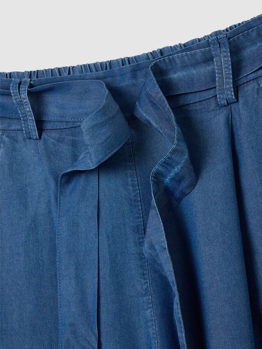 Women's blue regular fit pure Lyocell trousers_5