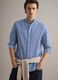 Multicolored shirt with Mandarin collar in pure cotton regular fit_0