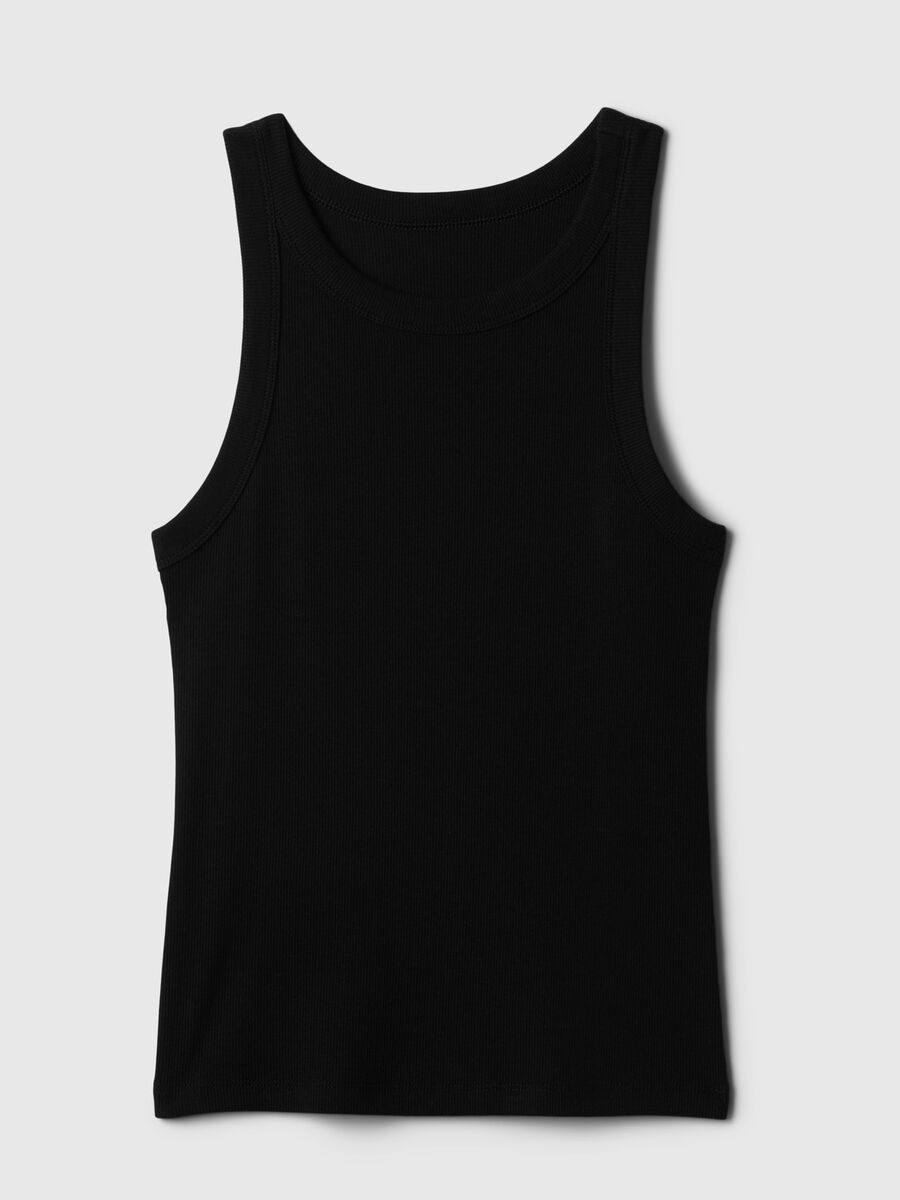 Ribbed tank top with halter neck_2