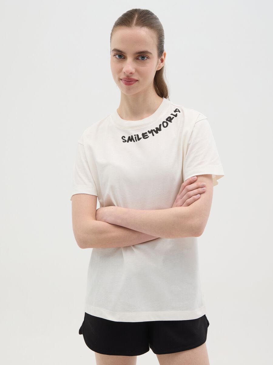 White SmileyWorld cotton T-shirt_0