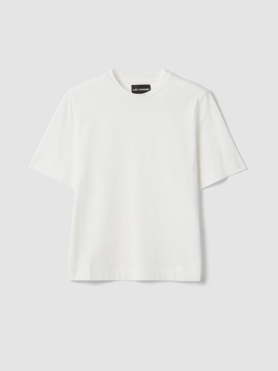T-shirt bianca in puro cotone_4