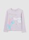 Pink long-sleeve T-shirt in stretch cotton_0