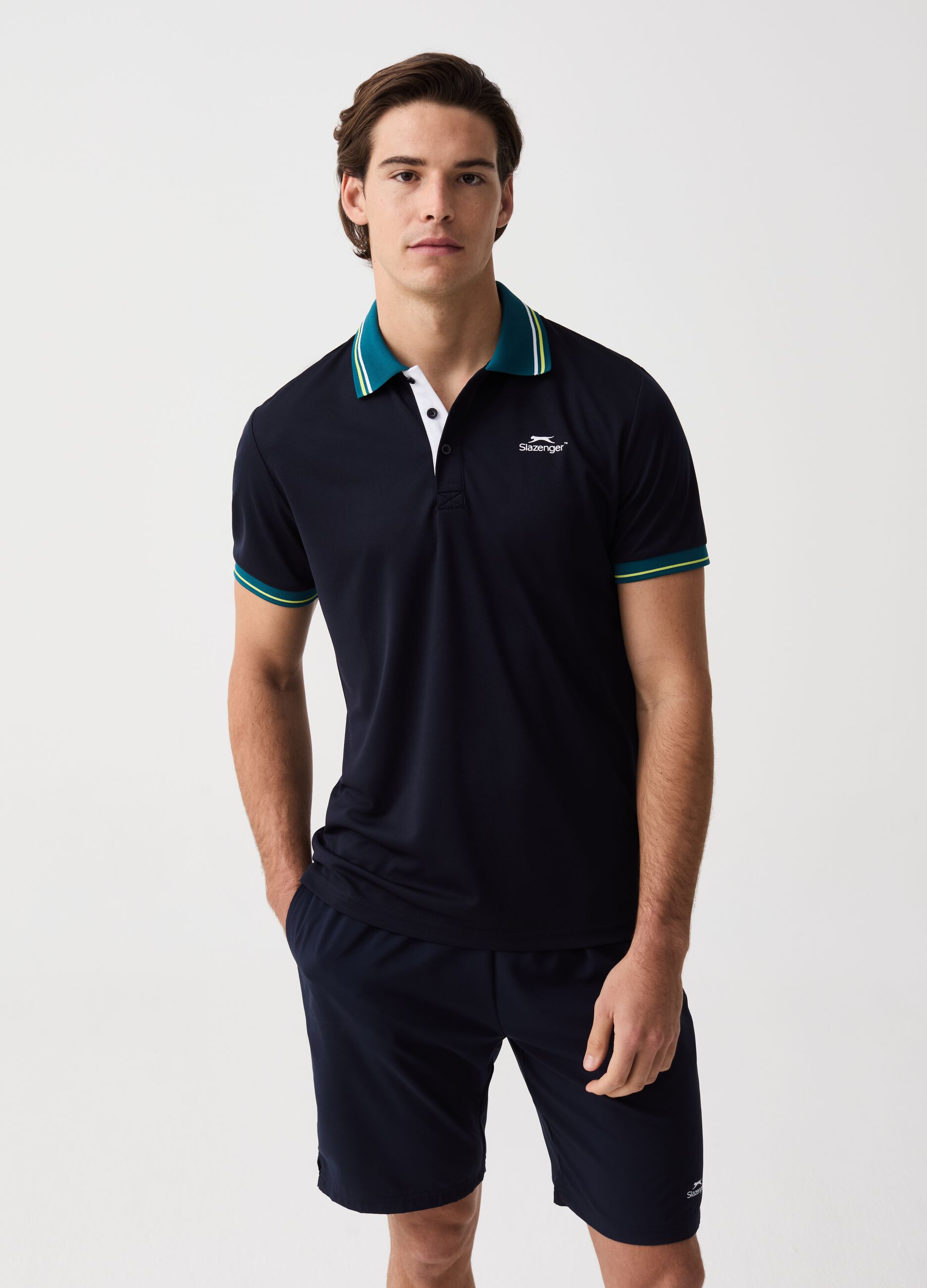 Polo tennis con profili rigati Slazenger