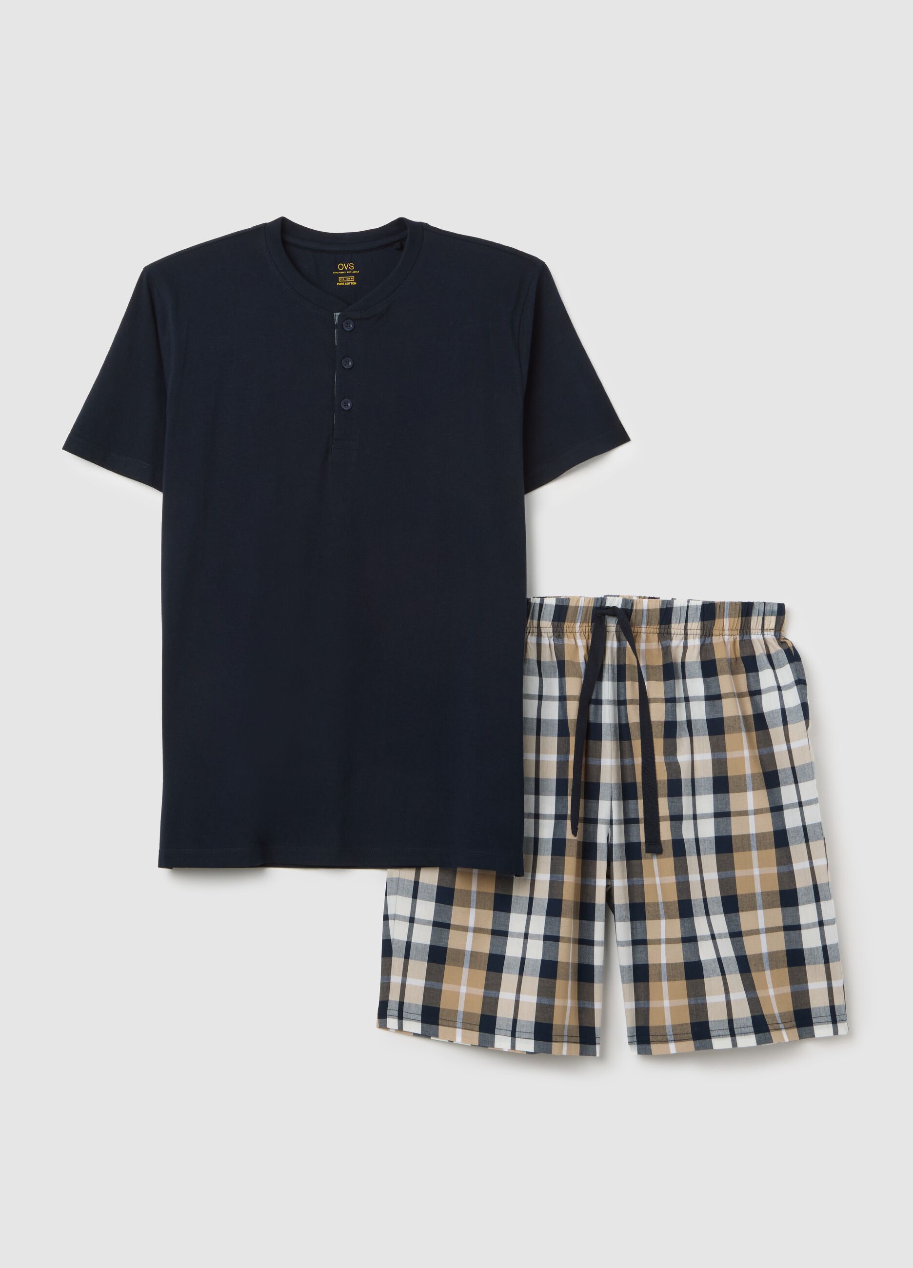 Ovs Short Blue Pyjama in Pure Cotton