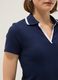 Blue stretch cotton polo with contrast collar, regular fit_3