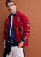 Shacket rossa regular fit con fantasia jacquard_0