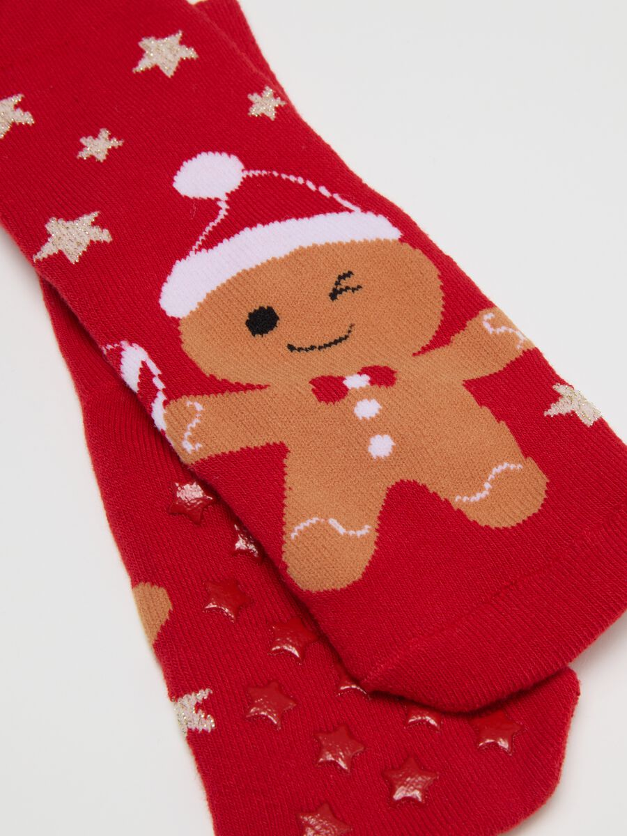 Calzini natalizi rossi da bambina in misto cotone regular fit _0