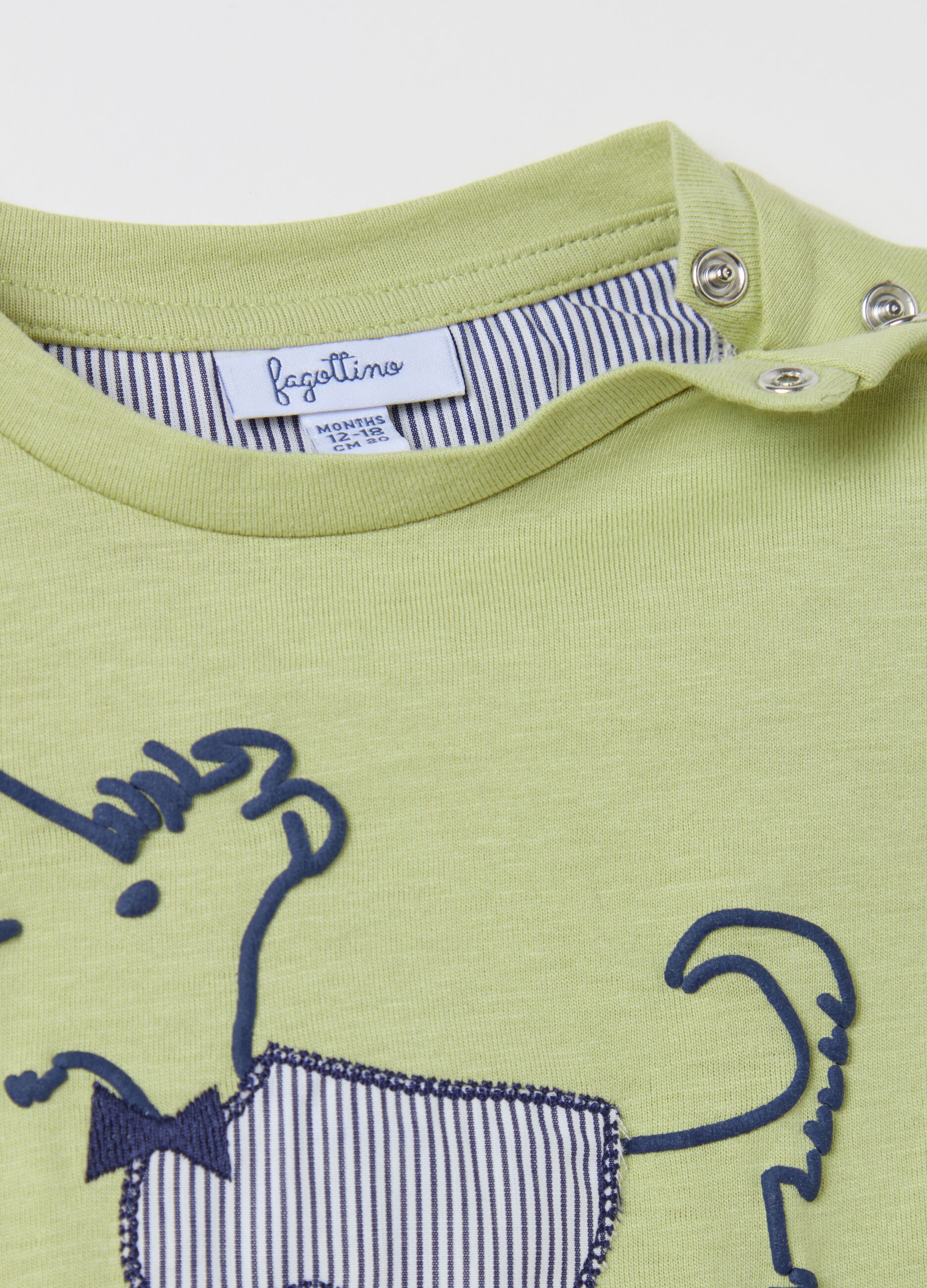 Cotton T-shirt with elegant puppy print