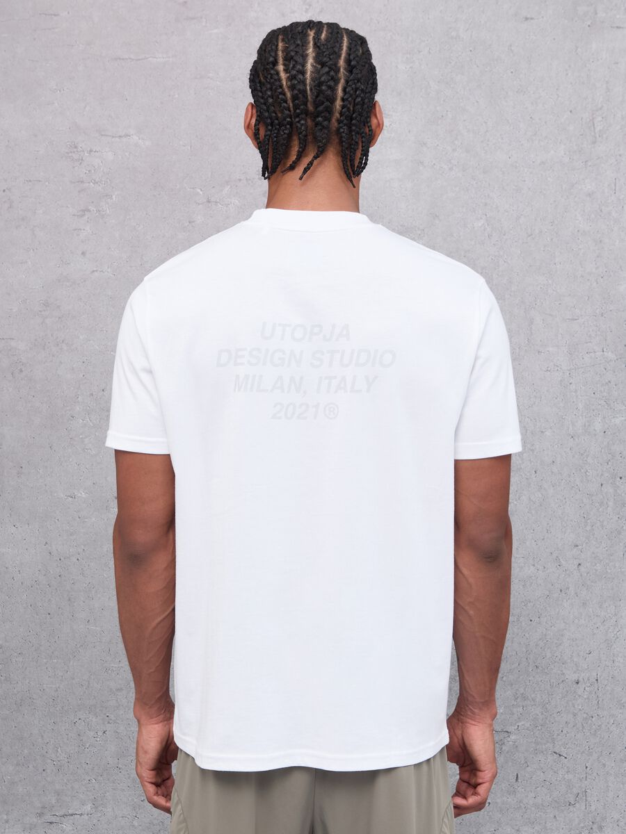 White Regular Fit Branded T-shirt_4