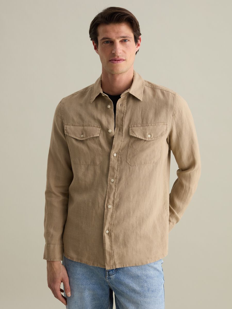 Regular-fit shirt in linen_0
