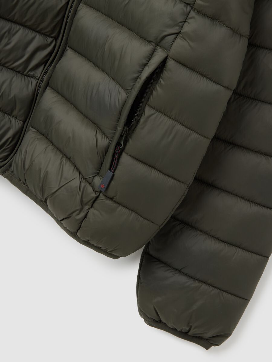 Green Padded Jacket with Zip_5