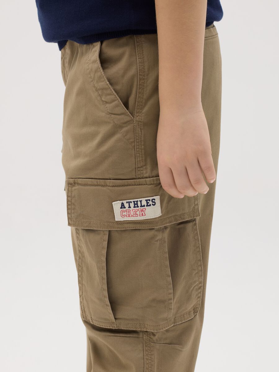 Stretch cotton cargo trousers_2